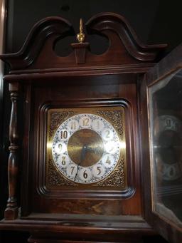 THE NEW ENGLAND CLOCK COMPANY, THE ABEL COTTEY GRANDFATHER CLOCK, 8 DAY WEIGHT DRIVEN MOVEMENT WITH