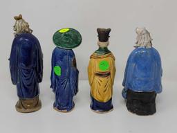 LOT OF FOUR ORIENTAL MUDMEN; MEASURES 7 INCHES TALL