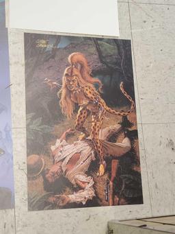 SIGNED CLYDE CALDWELL PORTFOLIO 2013, 19/50, 12 16 1/2"L 26"W PIN-UPS, 1 IS INFO FOR OTHER PIECES OF