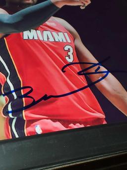 FRAMED AND SIGNED GAME PHOTOGRAPH, DWYANE WADE MIAMI HEAT, COMES WITH COA BY SPORTS COLLECTIBLES,