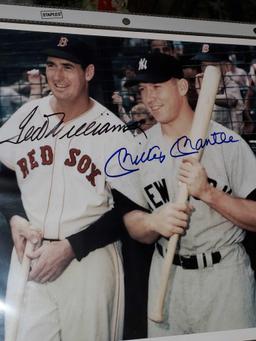 SIGNED GAME PHOTOGRAPH, MICKEY MANTLE AND TED WILLIAMS, COMES WITH NUMBERED COA FROM GUARANTEED