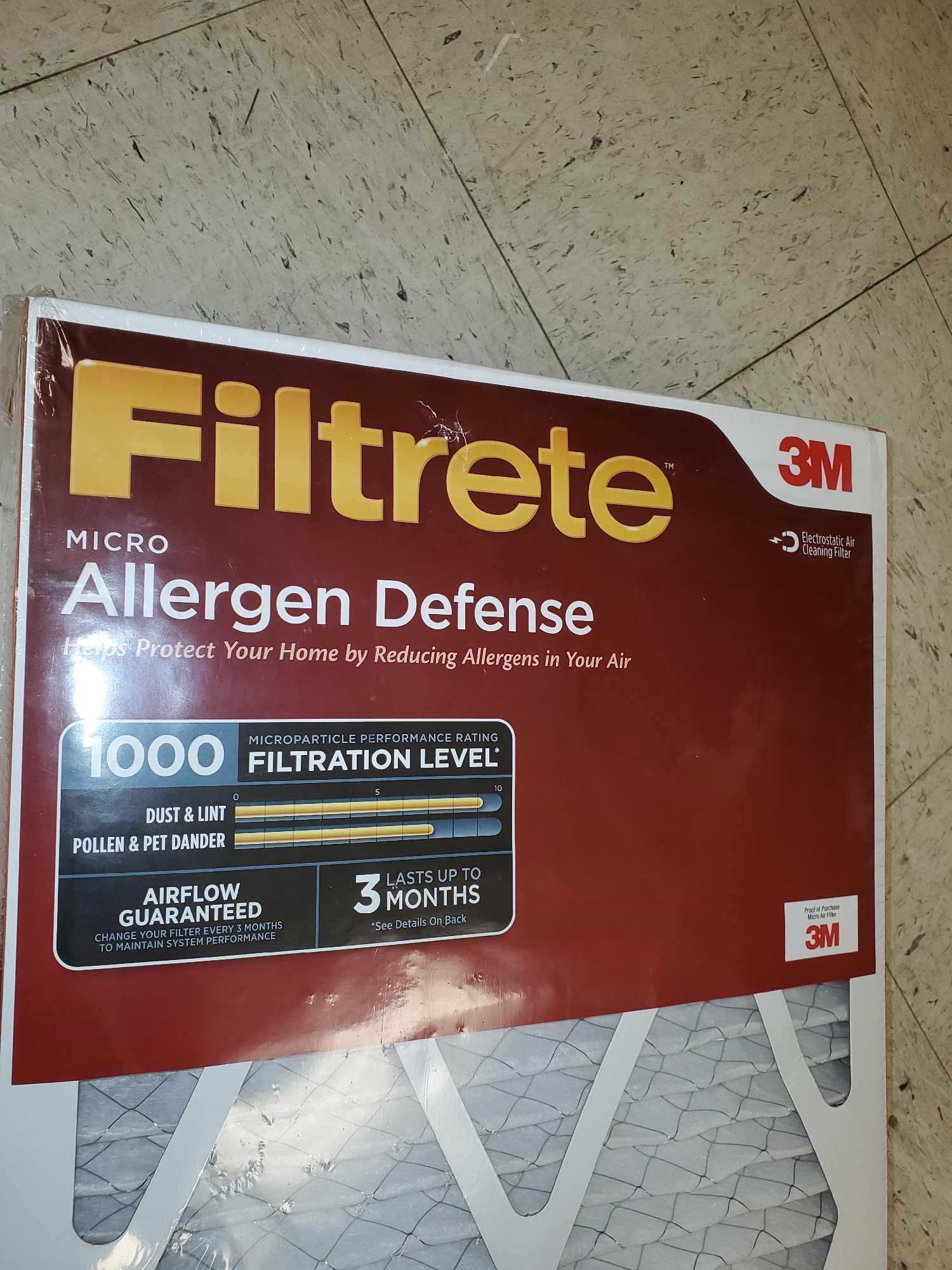 SET OF 6 16X30X1 FILTRETE MICRO ALLERGEN DEFENSE BY 3M, MERV 11, PLEASE SEE THE PICTURES FOR MORE