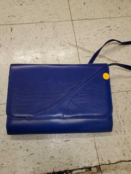 BLUE SNAP FRONT HAND BAG, BLUE, FAUX LEATHER, PLEASE SEE THE PICTURES FOR MORE INFORMATION.