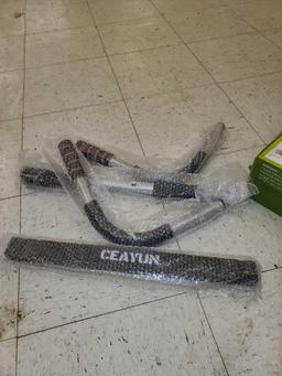 CEAYUN IN DOOR PULL UP BAR, APPEARS TO BE MISSING HARDWARE, PLEASE SEE THE PICTURES FOR MORE