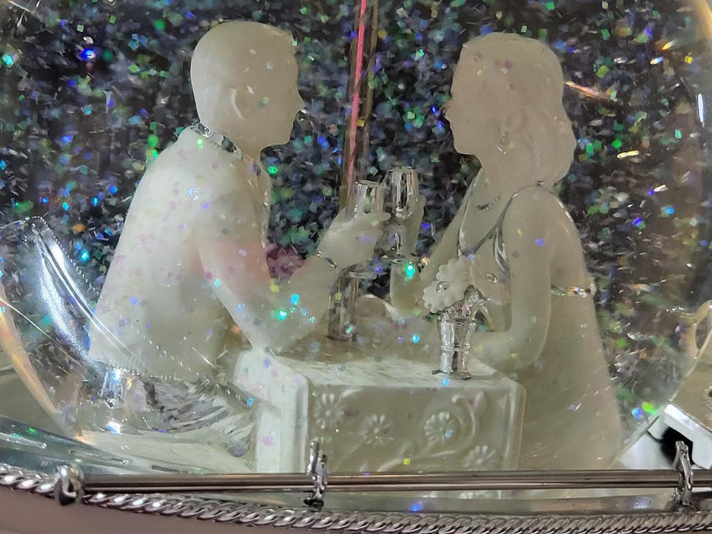 THE THINGS REMEMBERED PERSONALIZED TOGETHER FOREVER SNOW GLOBE MUSICBOX. PLAYS WHAT A WONDERFUL