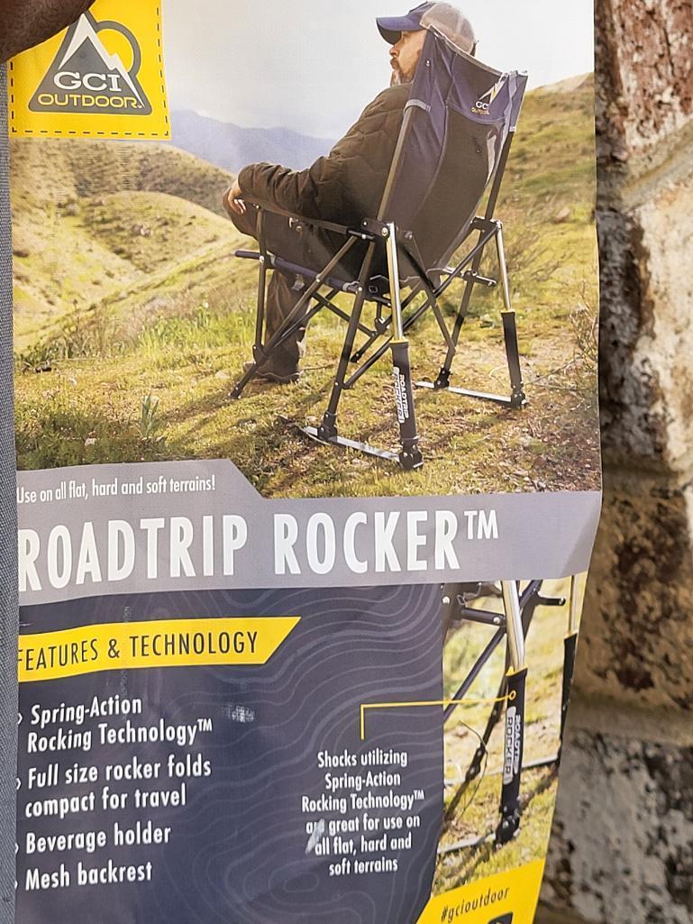 GCI ROADTRIP ROCKER. GREY AND BLACK IN COLOR. UP TO 250 LB. GREAT CONDITION. IS SOLD AS IS WHERE IS