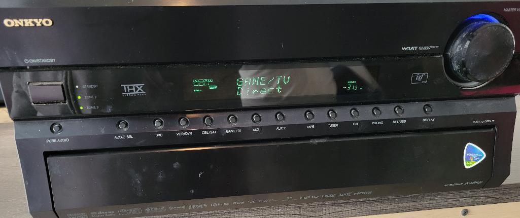 ONKYO WIDE RANGE AMPLIFIER RECEIVER. TESTED & WORKS. MODEL # TX-NR906 WITH USB. VERY HEAVY. IS SOLD