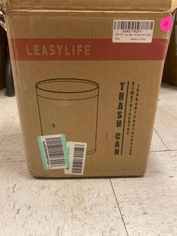 LEASYLIFE 15L4gallon,Leather Trash can,Bathroom Garbage can with lid,Trash Can with Flipping