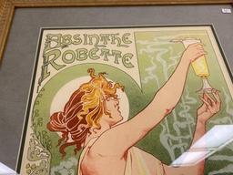 Framed Henri Privat-Livemont Absinthe Robette Vintage Alcohol Advertising Decorative Art Poster