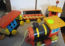 FISHER-PRICE HUFFY PUFFY WOODEN TRAIN ALL ITEMS ARE SOLD AS IS, WHERE IS, WITH NO GUARANTEE OR