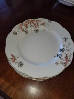 SET OF VINTAGE ROYAL JOHN MADDOCK ENGLAND FLORAL DISH SET, FLORAL APPROX 85 PCS TOTAL, WHITE WITH