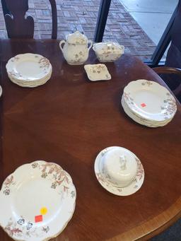 SET OF VINTAGE ROYAL JOHN MADDOCK ENGLAND FLORAL DISH SET, FLORAL APPROX 85 PCS TOTAL, WHITE WITH