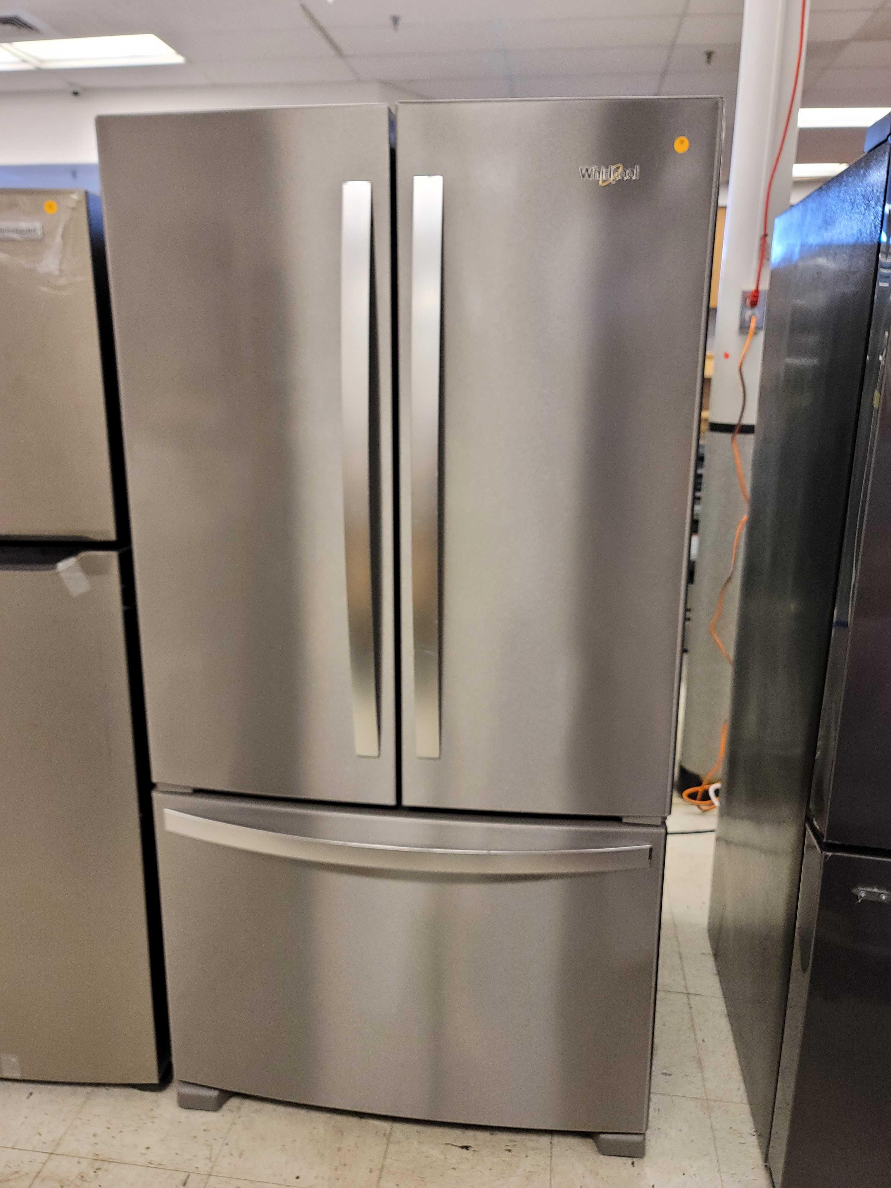 WHIRLPOOL 25.2 CU. FT. FRENCH DOOR REFRIGERATOR WITH ICE MAKER. FINGERPRINT RESISTANT STAINLESS