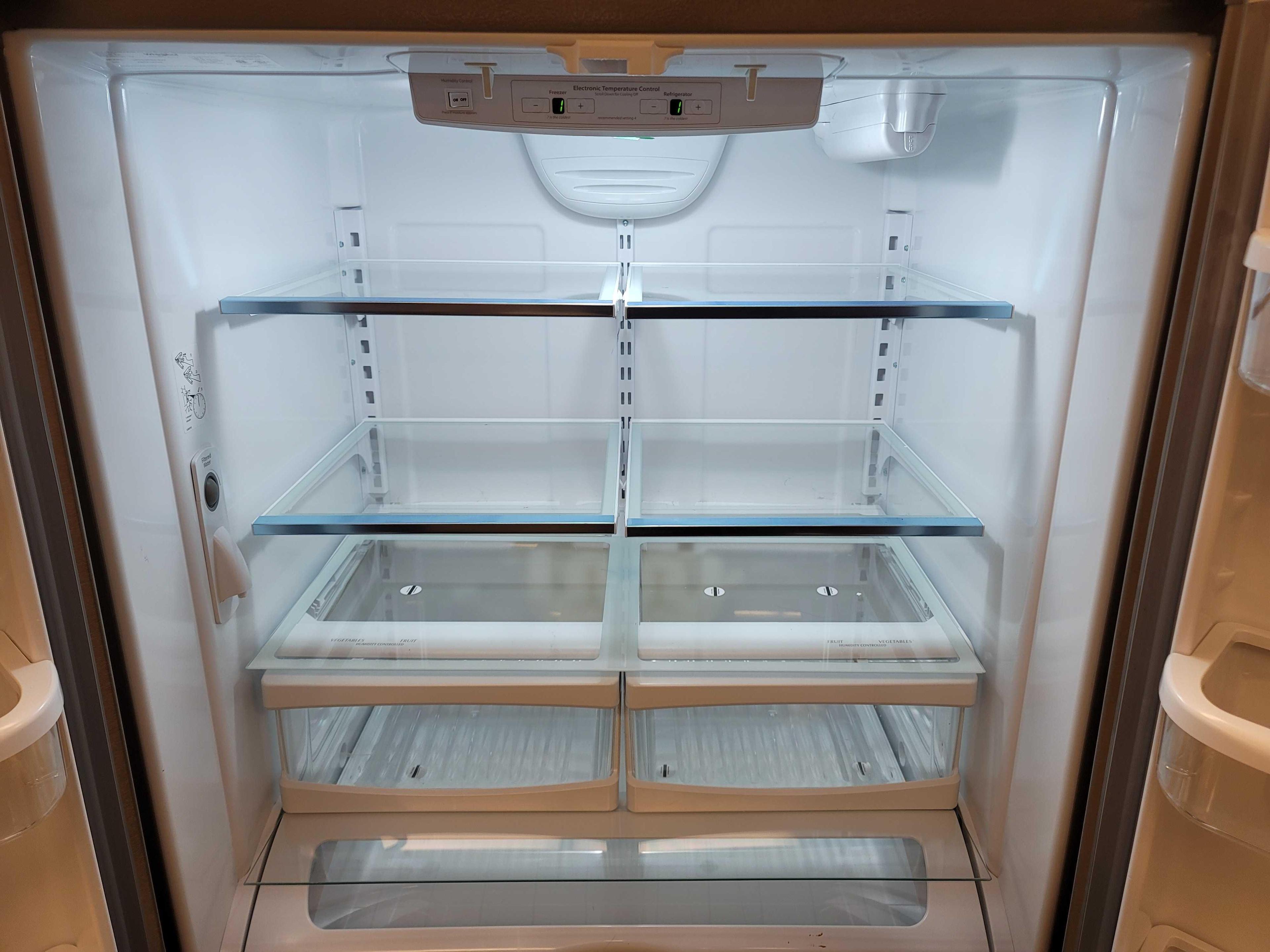 WHIRLPOOL 25.2 CU. FT. FRENCH DOOR REFRIGERATOR WITH ICE MAKER. FINGERPRINT RESISTANT STAINLESS