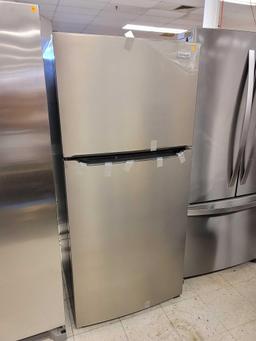 FRIGIDAIRE 20-CU FT. TOP-FREEZER REFRIGERATOR (EASYCARE STAINLESS STEEL). MODEL #LFTR2045VF3, SERIAL