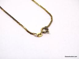 .925 STERLING SILVER & GOLD TONE BOX CHAIN. MARKED ON THE TAG ".925 ITALY". IT MEASURES APPROX. 20"