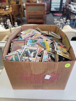 LARGE BOX LOT OF ASSORTED SPORTS CARDS. INCLUDES PLAYERS SUCH AS: JOHN BUTCHER, JIM GANTNER, R.J.