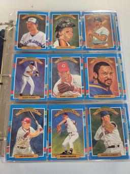 BLUE BASEBALL CARD ALBUM BINDER FILLED WITH ASSORTED BASEBALL CARDS. INCLUDES PLAYERS SUCH AS: DAVE