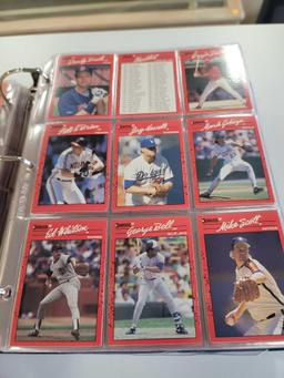 BLUE BINDER FILLED WITH ASSORTED BASEBALL CARDS. INCLUDES PLAYERS SUCH AS: TOMMY HERR, BRYN SMITH,