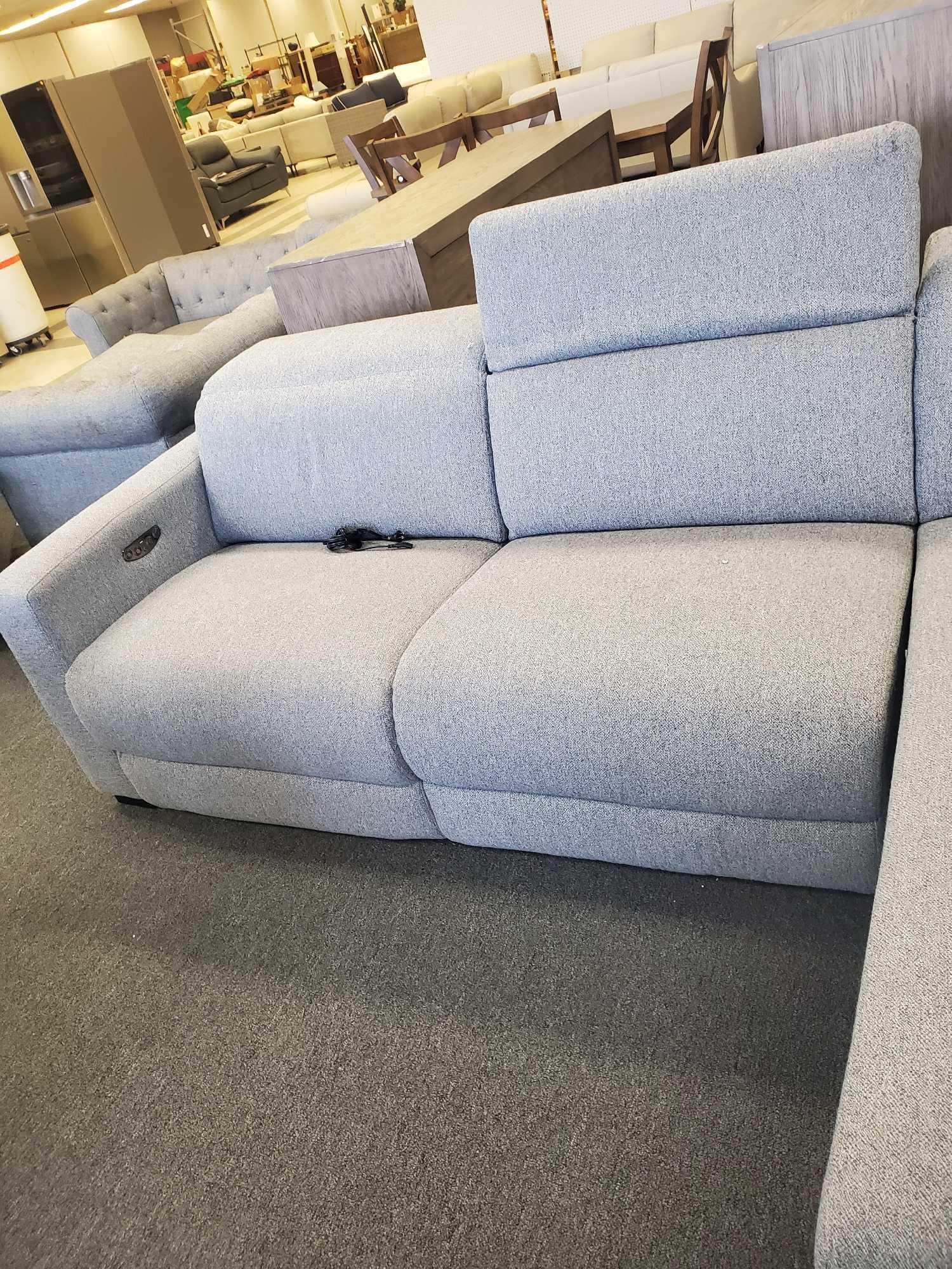 ABBYSON ROSELAND POWER RECLINING SECTIONAL SKU: SHF-12193-GRY-S SALE PRICE$2,999.00 LIGHT GREY,