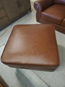 ABBYSON HOBSON LEATHER OTTOMAN. SKU: TZ-12333-CAM-4 SALE PRICE$599.00 OVERALL DIMENSIONS 28 W X 28 D