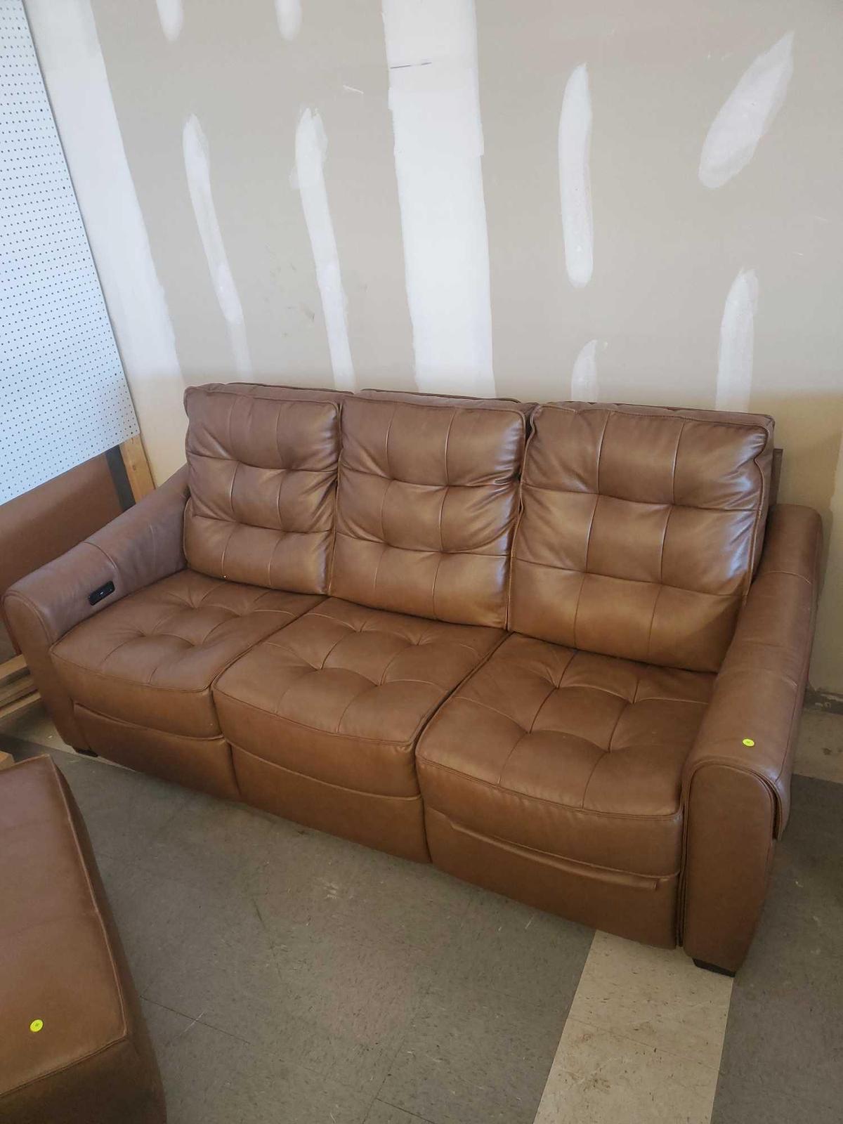 ABBYSON Bemelman LEATHER POWER RECLINING SOFA, CAMEL SKU: RX-M370-CAM-3 SALE PRICE$3,299.00 OVERALL