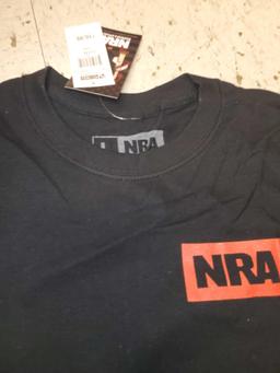 TRACTOR SUPPLY CO GRAPHIC TSHIRT, LARGE, BLACK, AMERICAN BY BIRTH NRA MEMBER BY CHOICE.