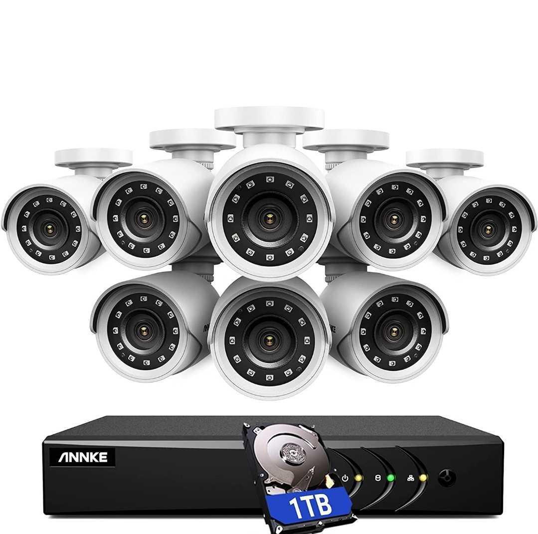 ANNKE 5MP Lite Wired Security Camera System with AI Human/Vehicle Detection, H.265+ 8CH Surveillance