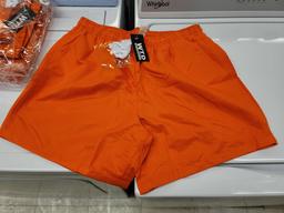 Lot of (10) WTD Apparel Activewar Orange 100% Polyester Shorts - All Size Small. All brand new.