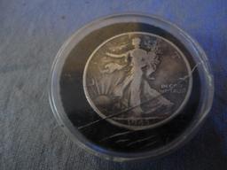1943 WALKING LIBERTY SILVER DOLLAR ALL ITEMS ARE SOLD AS IS, WHERE IS, WITH NO GUARANTEE OR