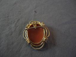 14K GOLD CAMEO ALL ITEMS ARE SOLD AS IS, WHERE IS, WITH NO GUARANTEE OR WARRANTY. NO REFUNDS OR