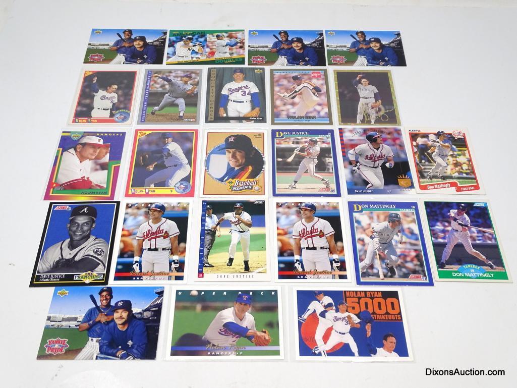 24 Cards - Nolan Ryan (10) Dave Justice (6) Don Mattingly (8)