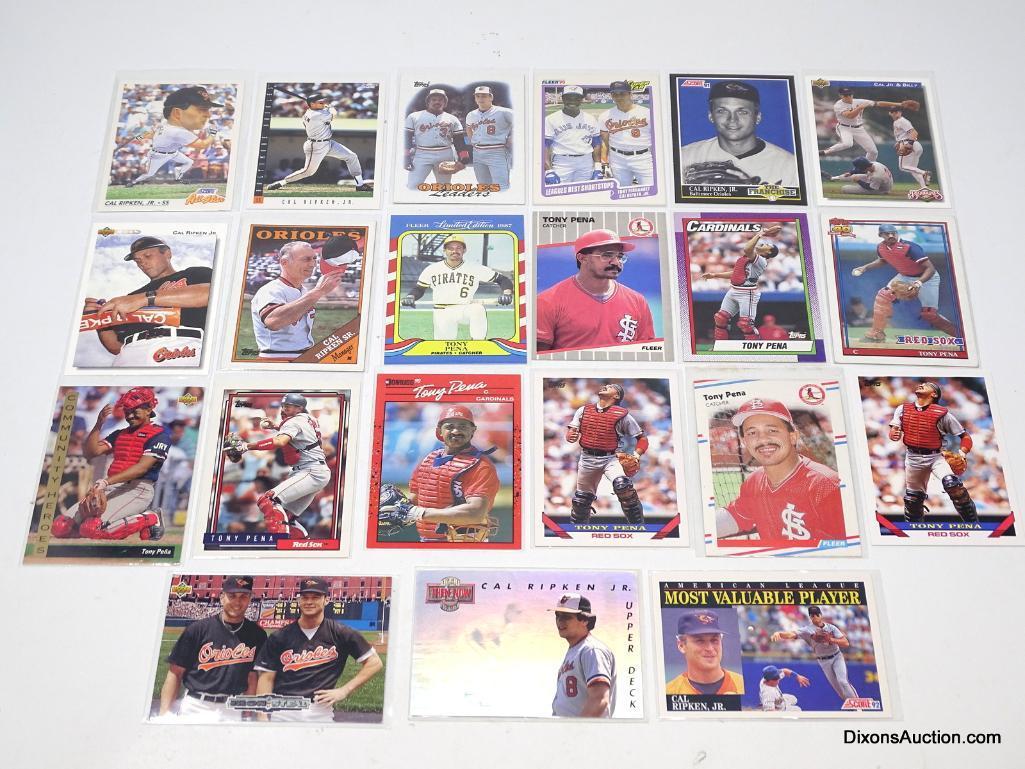 20 Cards - Cal Ripken Jr (10) Tony Pena (10)