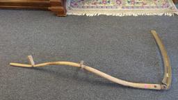 EARLY STYLE SCYTHE HAY SICKLE FARM TOOL MEASURES APPROXIMATELY 64 INCHES LONG