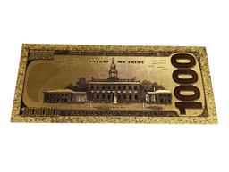 DONALD J. TRUMP LIMITED EDITION $1000 GOLD BILL - COLLECTOR'S ITEM.