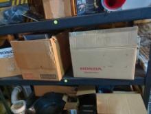 (WS) SHELF LOT OF ASSORTED ITEMS TO INCLUDE HONDA DOOR SPEAKERS, PYRAMID PHASE 3 BULLET HORN PSR