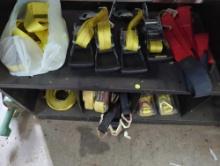 (WS) LARGE LOT OF HEAVY DUTY TRANSPORT STRAPS/AXEL STRAPS.
