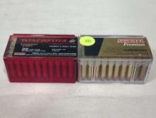(2) BOXES OF .22 WIN MAG AMMO TO INCLUDE A BOX OF WINCHESTER VARMINT HV .22 WIN MAG 30 GRAIN &