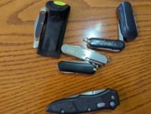 LOT of (5) small folding pocket knives. Includes: Scrade old timer, Ham Rick's, Masonite, ETC.