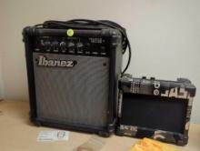 (WS) 2 PC. LOT TO INCLUDE IBANEZ IBZ10G GUITAR AMPLIFIER & A BATTERY OPERATED GA-5 AMPLIFIER.