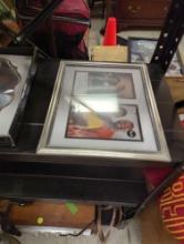 Shelf lot of two items including one picture frame and one three pack of jem hanging mirrors