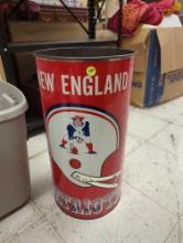 Lot of 4 Items including 1 New England Patriots Metal Trash Can, 1 Mark Martin Blvd Street Sign, one