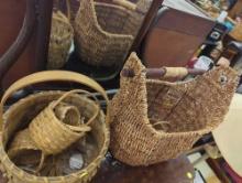 Lot of 6 Baskets all different Sizes and Shapes