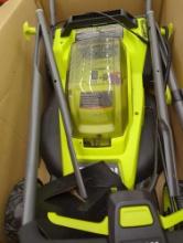 RYOBI ONE+ HP 18B BRUSHLESS 16-IN CORDLESS BATTERY WALK BEHIND PUSH LAWN MOWER, APPEARS TO BE USED
