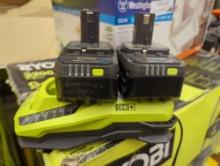 BATTERIES AND CHARGER COMPATIBLE FOR A RYOBI ONE+ HP 18V 16 INCH LAWN MOWER.