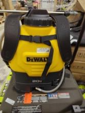 DEWALT LITHIUM ION POWERED BATTERY BACKPACK SPRAYER, WITH HOSE AND NOZZLE, APPEARS TO BE NEW RETAIL