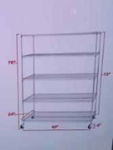 SEVILLE CLASSICS ULTR DURABLE SILVER 5 TIER NSF CERTIFIED STEEL WIRE GARAGE STORAGE SHELVING UNIT 60