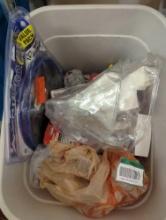 TOTE LOT OF ASSORTED ITEMS TO INCLUDE, WOOSTER PELICAN PLASTIC LINERS, GORILLA LADDERS MULTI PURPOSE