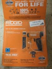 RIDGID 18V 3/8" CROWN STAPLER TOOL ONLY APPEARS TO BE NEW IN THE BOX RETAIL PRICE VALUE $250.00 TOOL