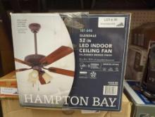 HAMPTON BAY GLENDALE 52-IN LED INDOOR OIL RUBBED BRONZE CEILING FAN WITH LIGHT KIT APPEARS TO BE